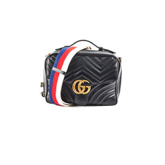 Gucci Matelasse Sylvie Small GG Marmont Top Handle Black