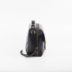 Gucci Matelasse Sylvie Small GG Marmont Top Handle Black