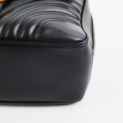 Gucci Matelasse Sylvie Small GG Marmont Top Handle Black