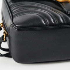 Gucci Matelasse Sylvie Small GG Marmont Top Handle Black