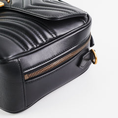 Gucci Matelasse Sylvie Small GG Marmont Top Handle Black