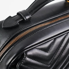 Gucci Matelasse Sylvie Small GG Marmont Top Handle Black