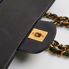 Chanel Vintage Classic Medium/Large 24K Gold Black