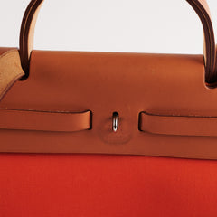 Hermes Herbag 31 Orange/Tan Stamp R Square (2014)