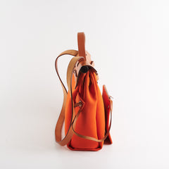 Hermes Herbag 31 Orange/Tan Stamp R Square (2014)