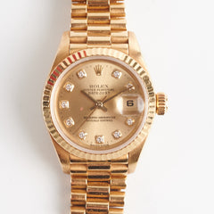 Rolex Datejust 26mm 18K Yellow Gold Diamond Dial Watch