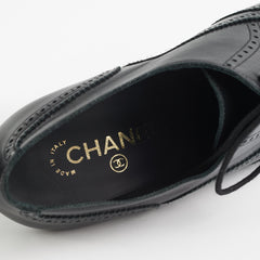 Chanel Black Lace up Boots (Size 40 1/2)