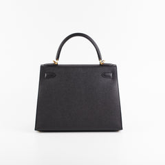 Hermes Kelly 28 Black Epsom - Y Stamp
