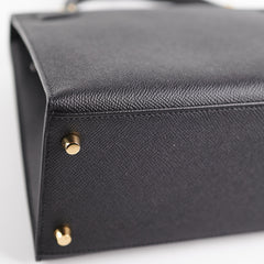 Hermes Kelly 28 Black Epsom - Y Stamp