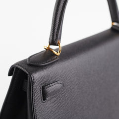 Hermes Kelly 28 Black Epsom - Y Stamp