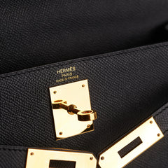 Hermes Kelly 28 Black Epsom - Y Stamp