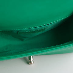 Chanel Chevron Boy Small Green With Holographic PVC