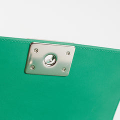 Chanel Chevron Boy Small Green With Holographic PVC