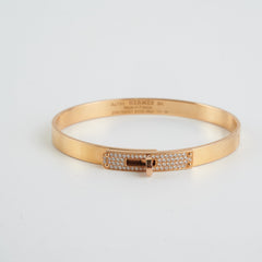 Hermes Kelly Bracelet Diamonds Rose Gold (Size SH)