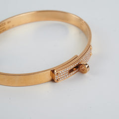 Hermes Kelly Bracelet Diamonds Rose Gold (Size SH)