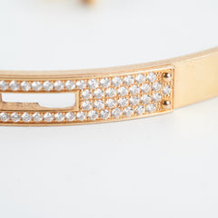 Hermes Kelly Bracelet Diamonds Rose Gold (Size SH)