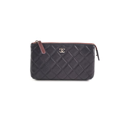 Chanel Black Pouch Cosmetic Bag Clutch Black