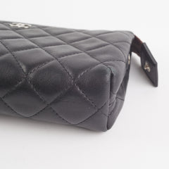 Chanel Black Pouch Cosmetic Bag Clutch Black