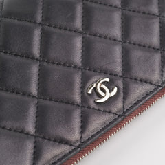Chanel Black Pouch Cosmetic Bag Clutch Black