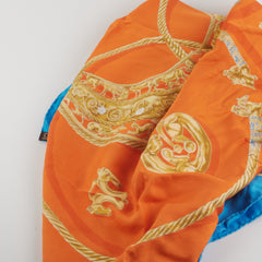 Hermes Scarf Blue/Orange