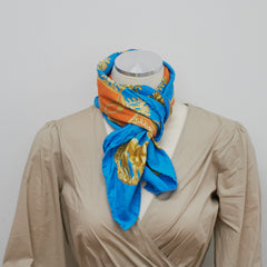 Hermes Scarf Blue/Orange