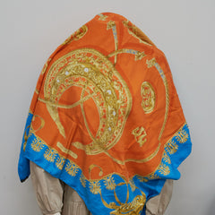 Hermes Scarf Blue/Orange