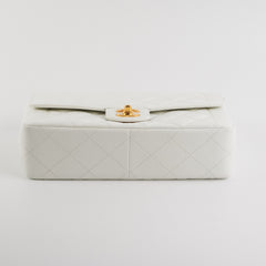 Chanel Quilted Vintage Flap White 24K Gold