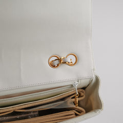Chanel Quilted Vintage Flap White 24K Gold