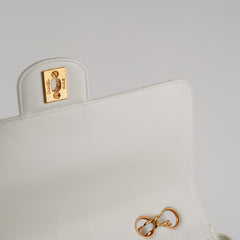 Chanel Quilted Vintage Flap White 24K Gold