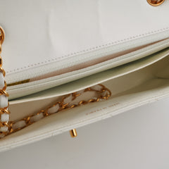 Chanel Quilted Vintage Flap White 24K Gold