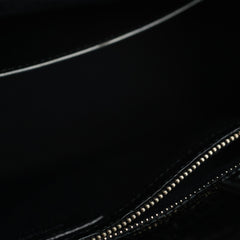 Saint Laurent Manhattan Shopper Embossed Croc Tote Black