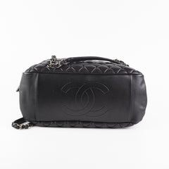 Chanel Quilted Bowling Handbag Black