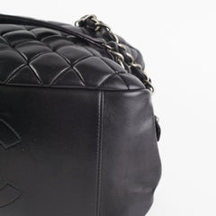 Chanel Quilted Bowling Handbag Black