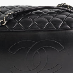 Chanel Quilted Bowling Handbag Black