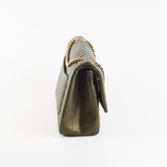 Chanel Chevron Reissue 226 Medium Khaki Green Metallic