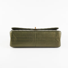 Chanel Chevron Reissue 226 Medium Khaki Green Metallic