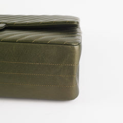 Chanel Chevron Reissue 226 Medium Khaki Green Metallic