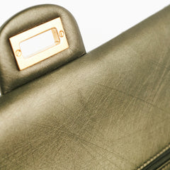 Chanel Chevron Reissue 226 Medium Khaki Green Metallic
