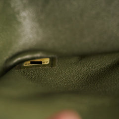 Chanel Chevron Reissue 226 Medium Khaki Green Metallic