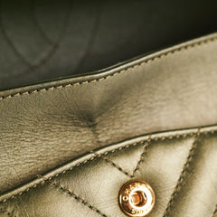 Chanel Chevron Reissue 226 Medium Khaki Green Metallic