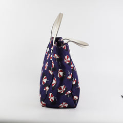 Gucci Nylon Tote Bag Umbrellas Navy Blue
