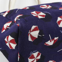 Gucci Nylon Tote Bag Umbrellas Navy Blue