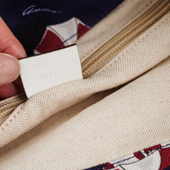 Gucci Nylon Tote Bag Umbrellas Navy Blue