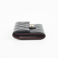 Chanel Black Quilted Lambskin Flap Wallet