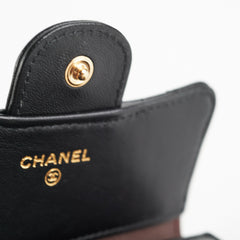 Chanel Black Quilted Lambskin Flap Wallet