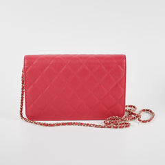 Chanel Caviar Wallet on Chain Pink