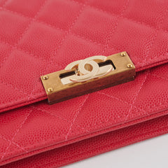 Chanel Caviar Wallet on Chain Pink