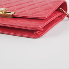 Chanel Caviar Wallet on Chain Pink