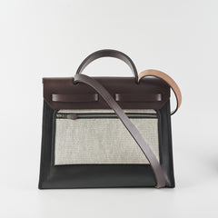 Hermes Herbag 31 Noir/Ebene Toile Berline Stamp Z (2021)