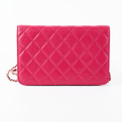 Chanel Caviar Wallet on Chain Pink